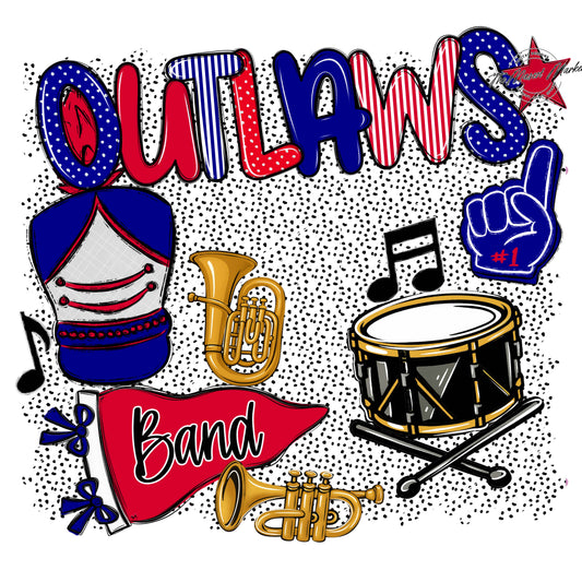 Outlaws Band Spirit-Blue & Red