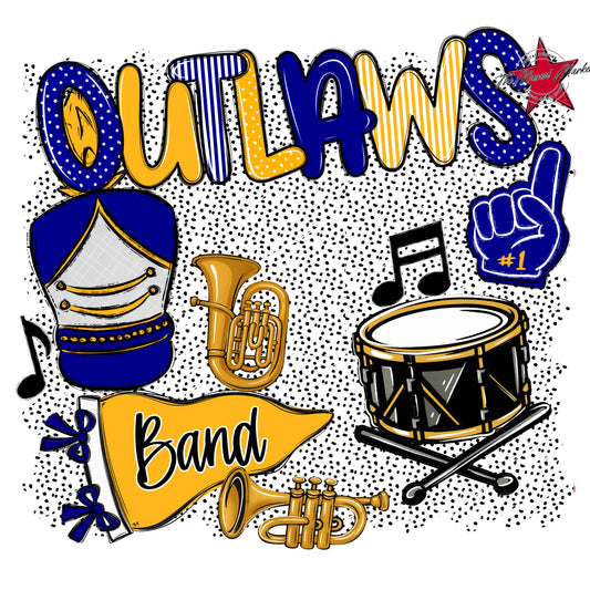 Outlaws Band Spirit-Blue & Yellow