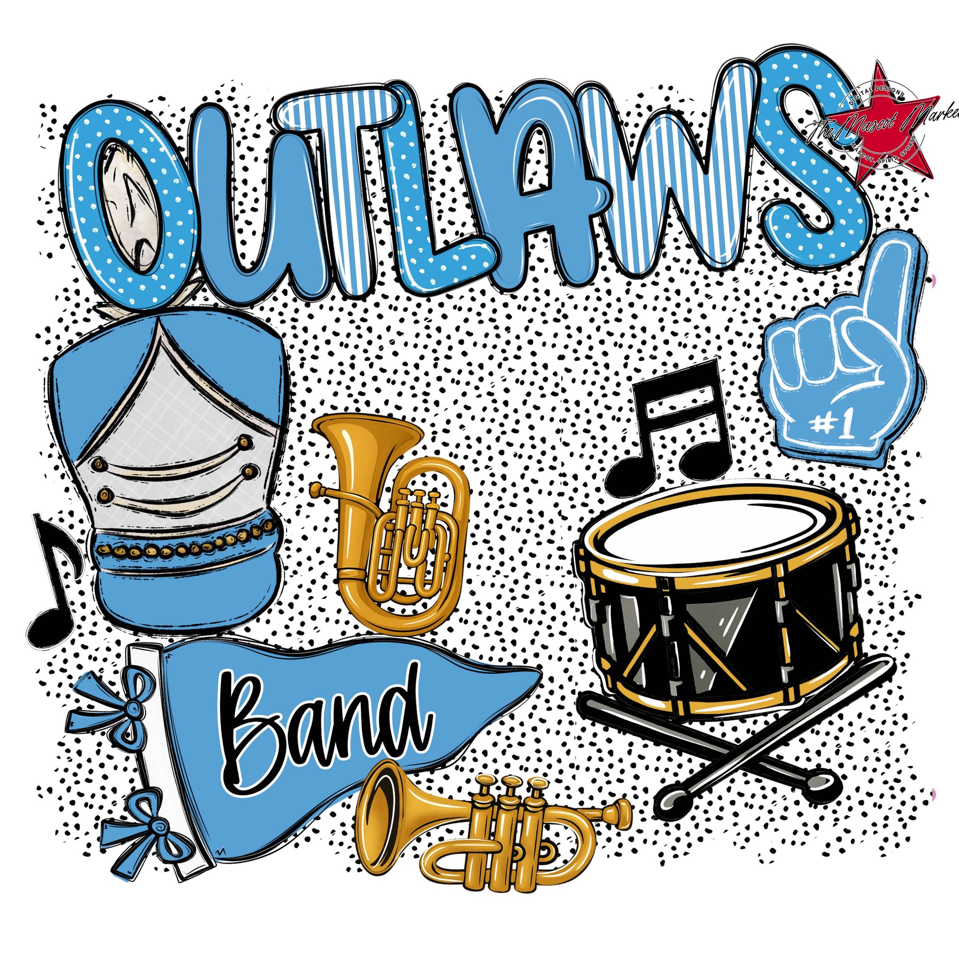 Outlaws Band Spirit-Carolina Blue