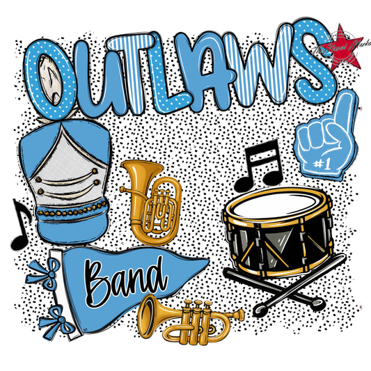 Outlaws Band Spirit-Carolina Blue