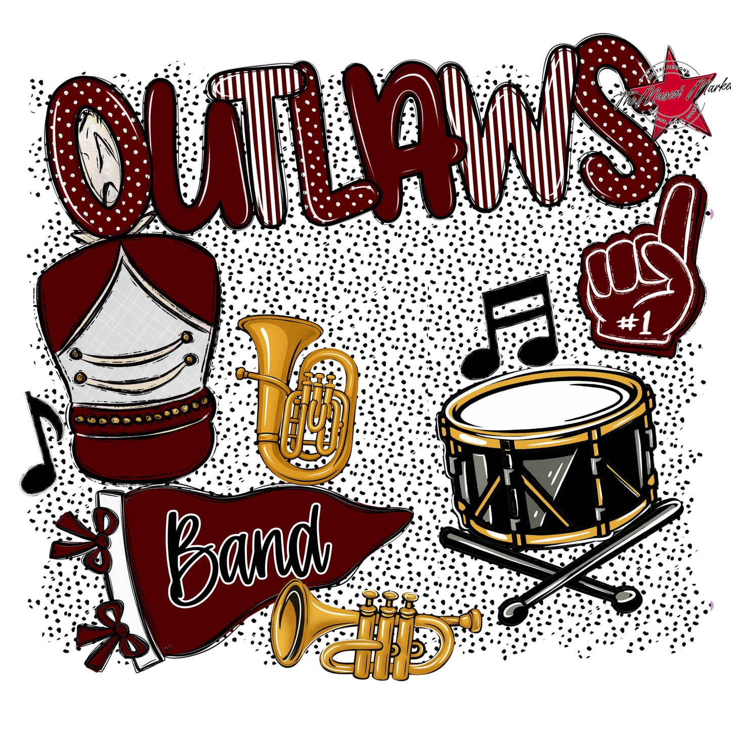 Outlaws Band Spirit-Maroon