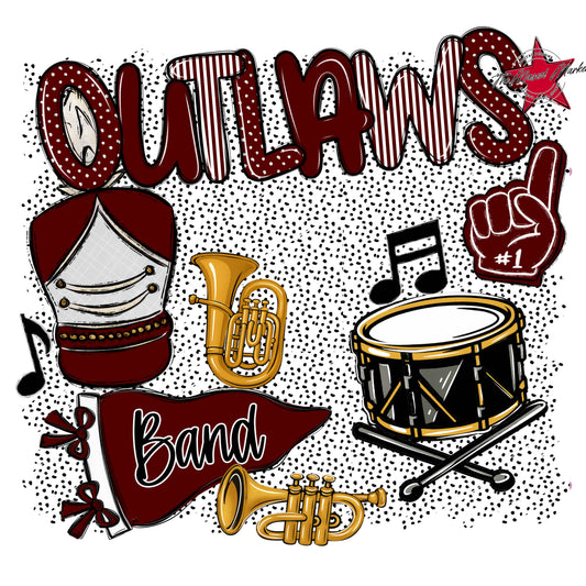 Outlaws Band Spirit-Maroon
