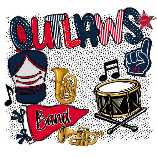 Outlaws Band Spirit-Navy & Red