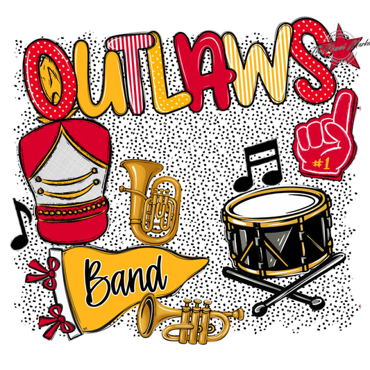 Outlaws Band Spirit-Red & Yellow