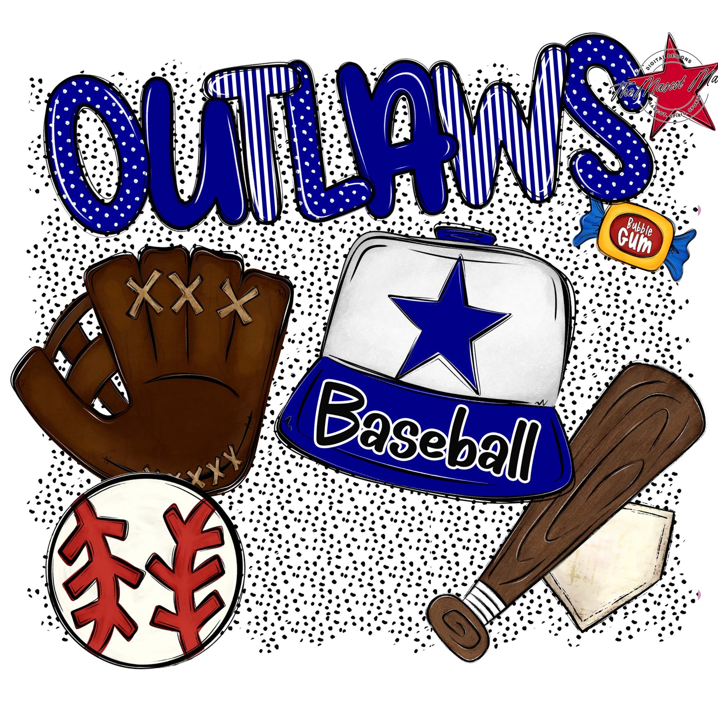 Outlaws Baseball Spirit-Blue