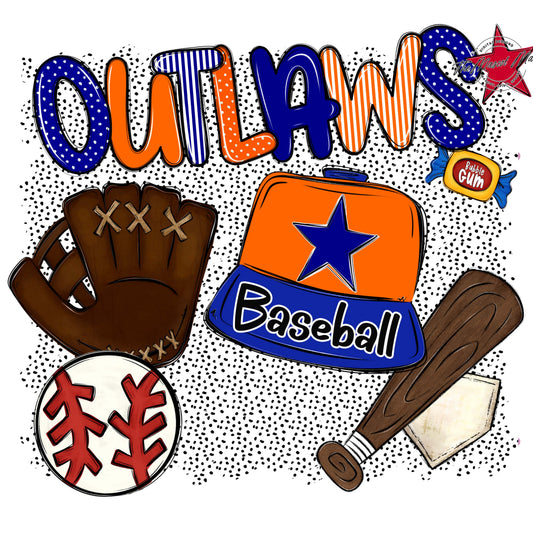 Outlaws Baseball Spirit-Blue & Orange