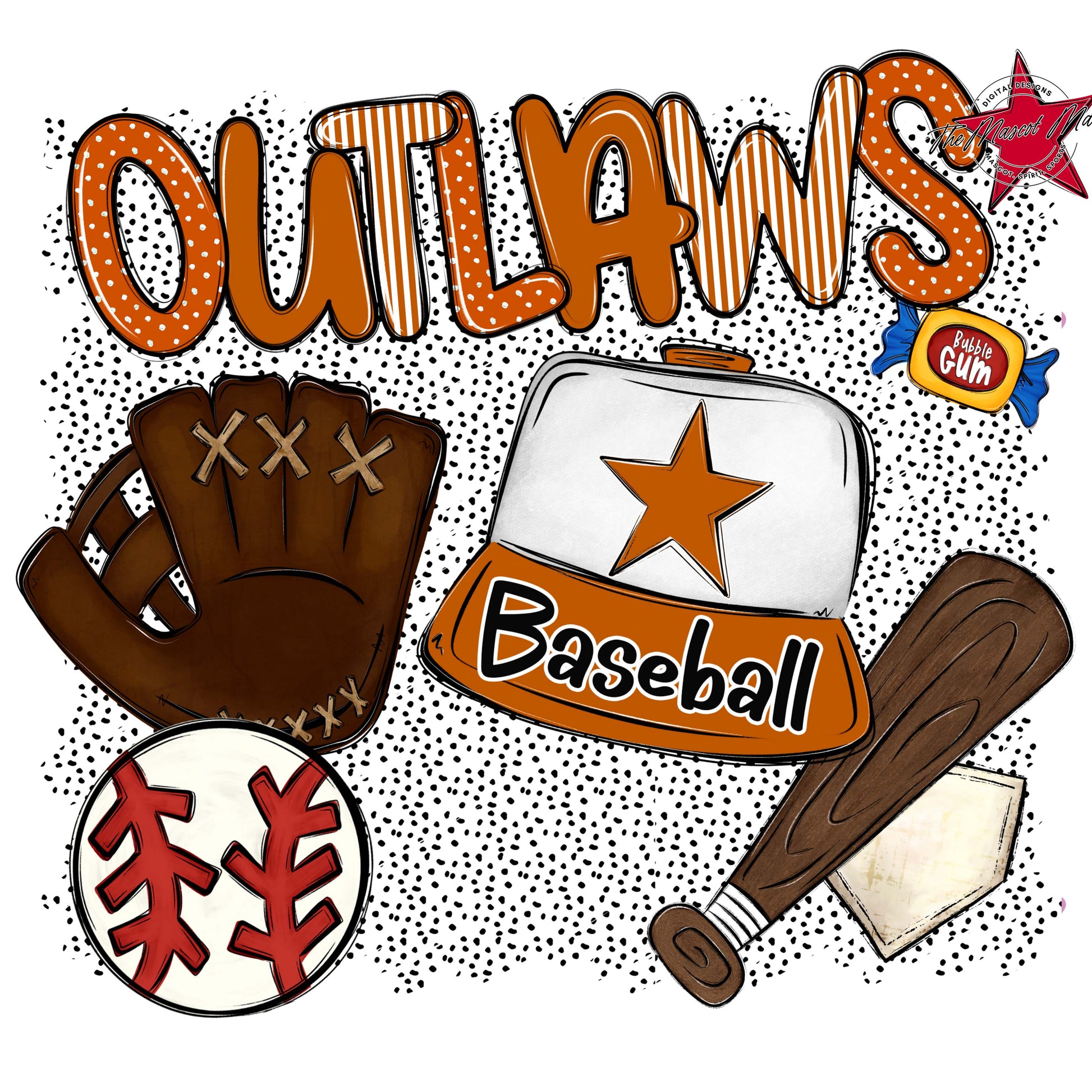 Outlaws Baseball Spirit-Burnt Orange