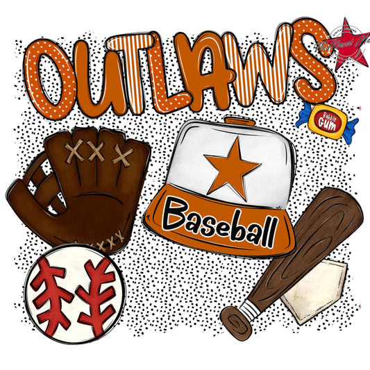 Outlaws Baseball Spirit-Burnt Orange