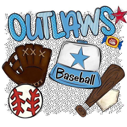 Outlaws Baseball Spirit-Carolina Blue