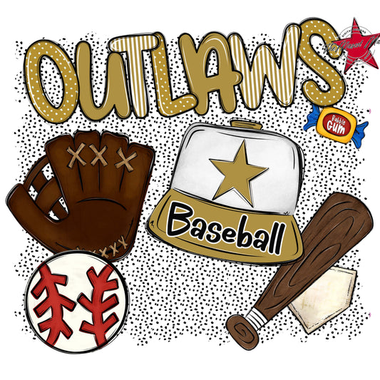 Outlaws Baseball Spirit-Gold