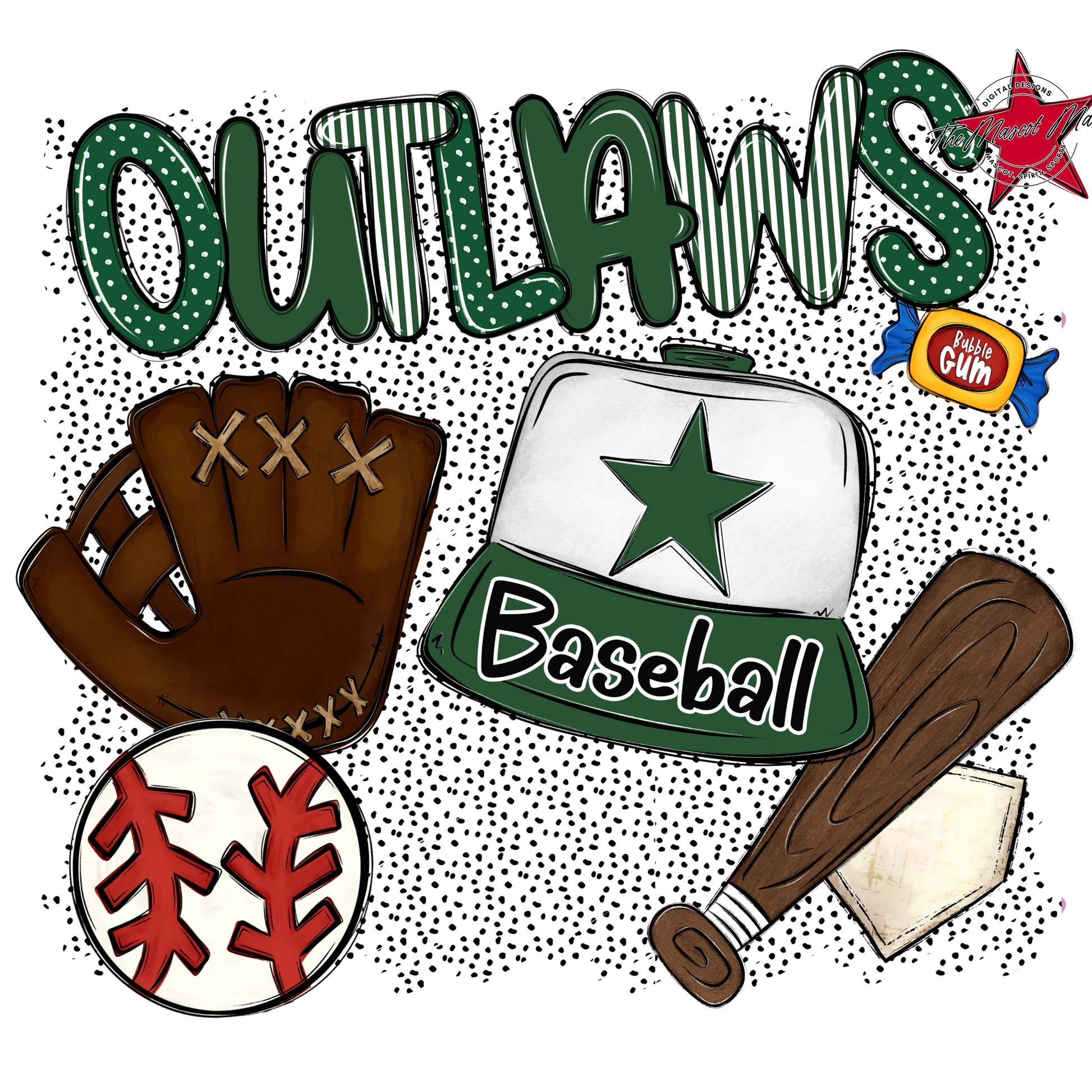 Outlaws Baseball Spirit-Green