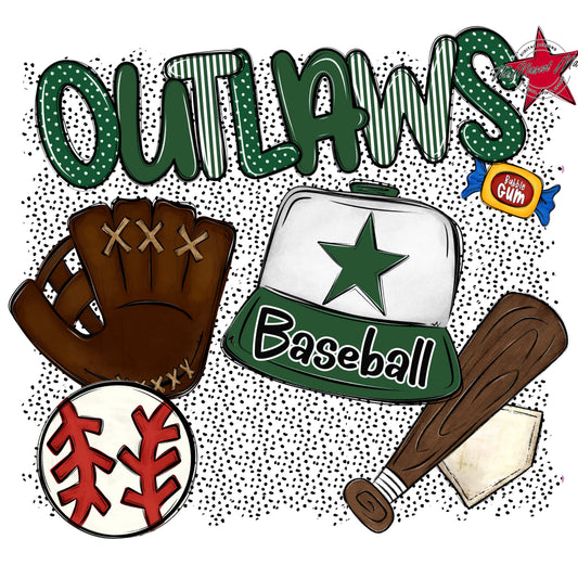 Outlaws Baseball Spirit-Green