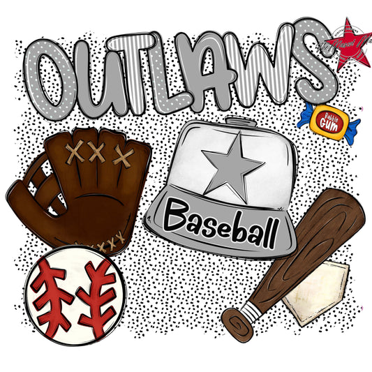 Outlaws Baseball Spirit-Grey