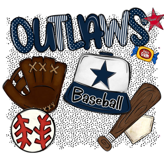 Outlaws Baseball Spirit-Navy
