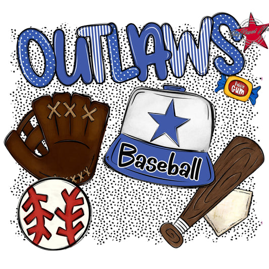 Outlaws Baseball Spirit-Off Blue