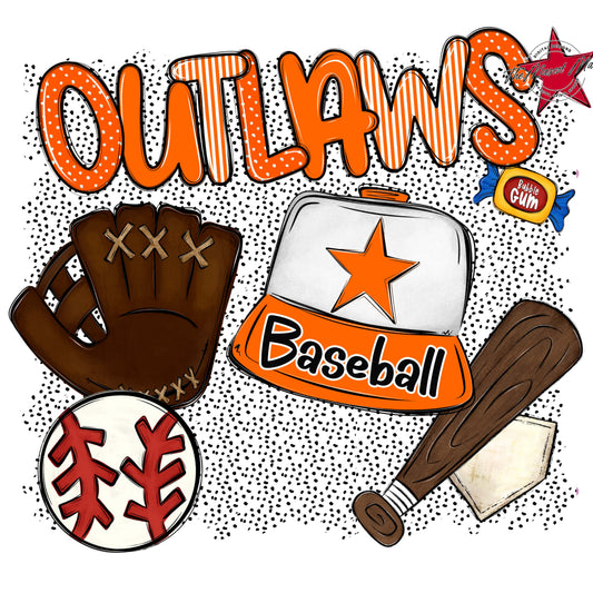 Outlaws Baseball Spirit-Orange