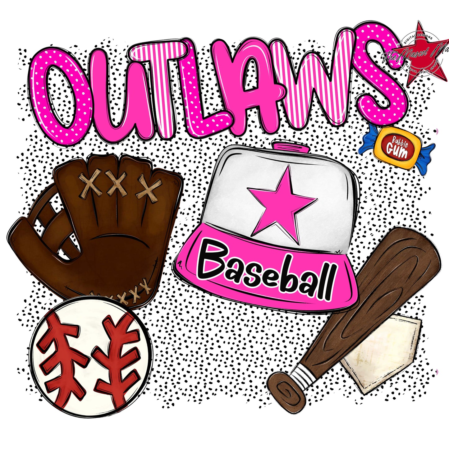 Outlaws Baseball Spirit-Pink