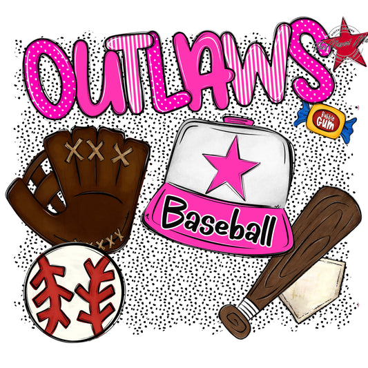 Outlaws Baseball Spirit-Pink