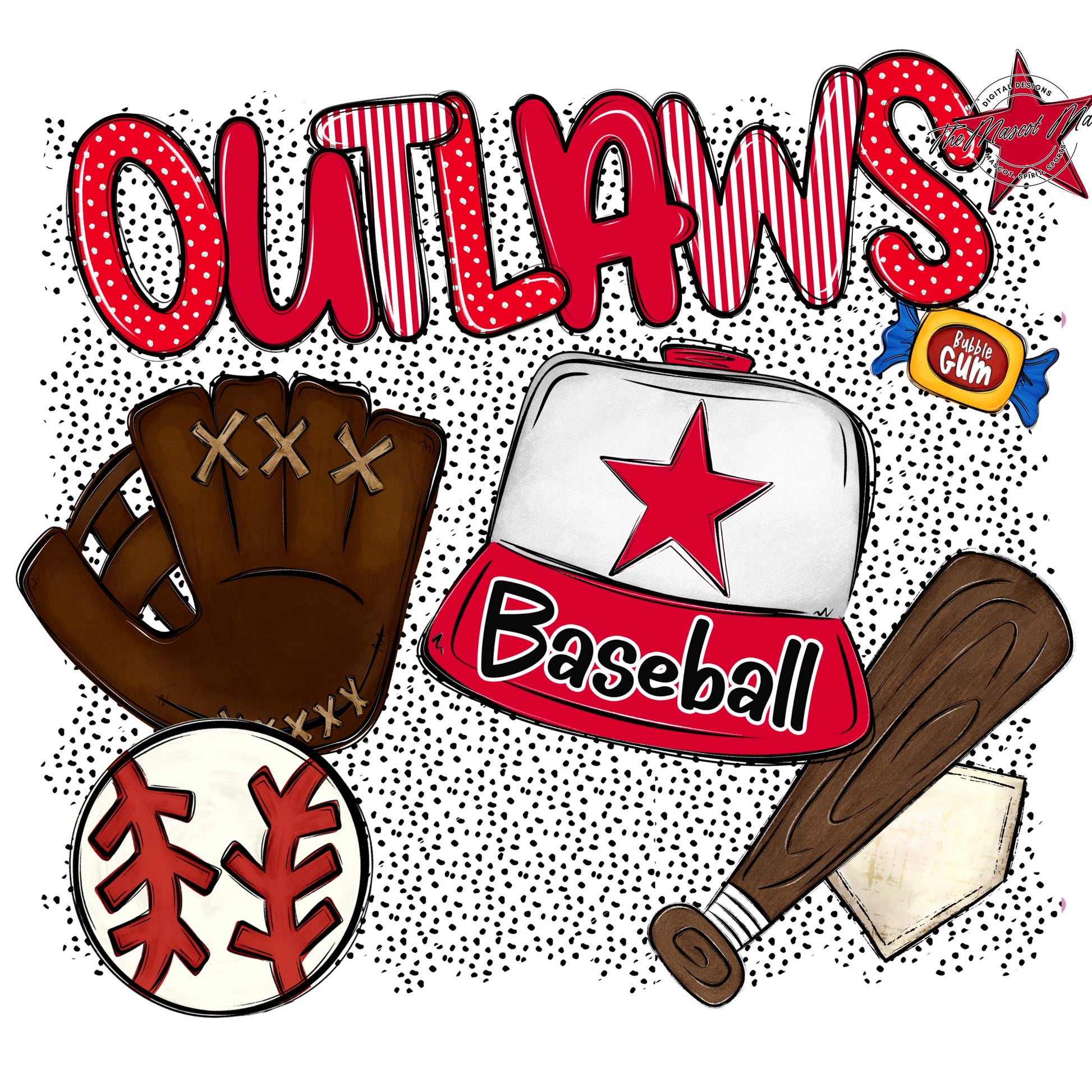 Outlaws Baseball Spirit-Red