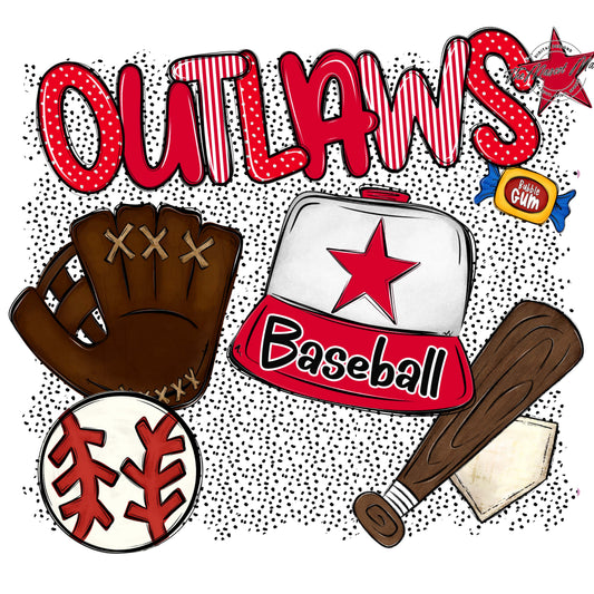 Outlaws Baseball Spirit-Red