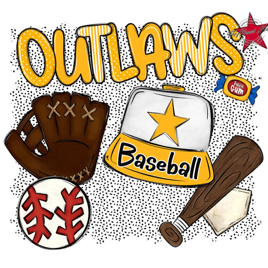 Outlaws Baseball Spirit-Yellow
