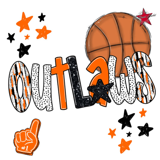 Outlaws Basketball Scrape-Orange