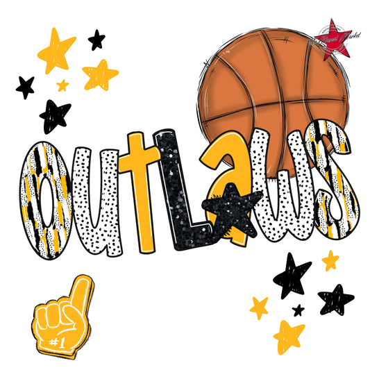 Outlaws Basketball Scrape-Yellow