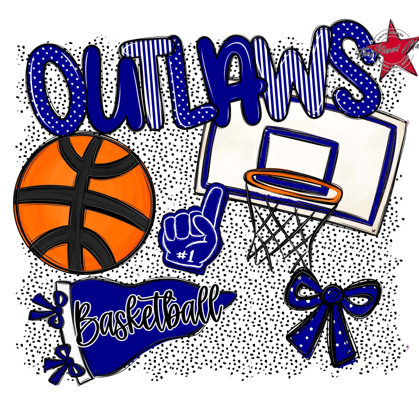 Outlaws Basketball Spirit-Blue