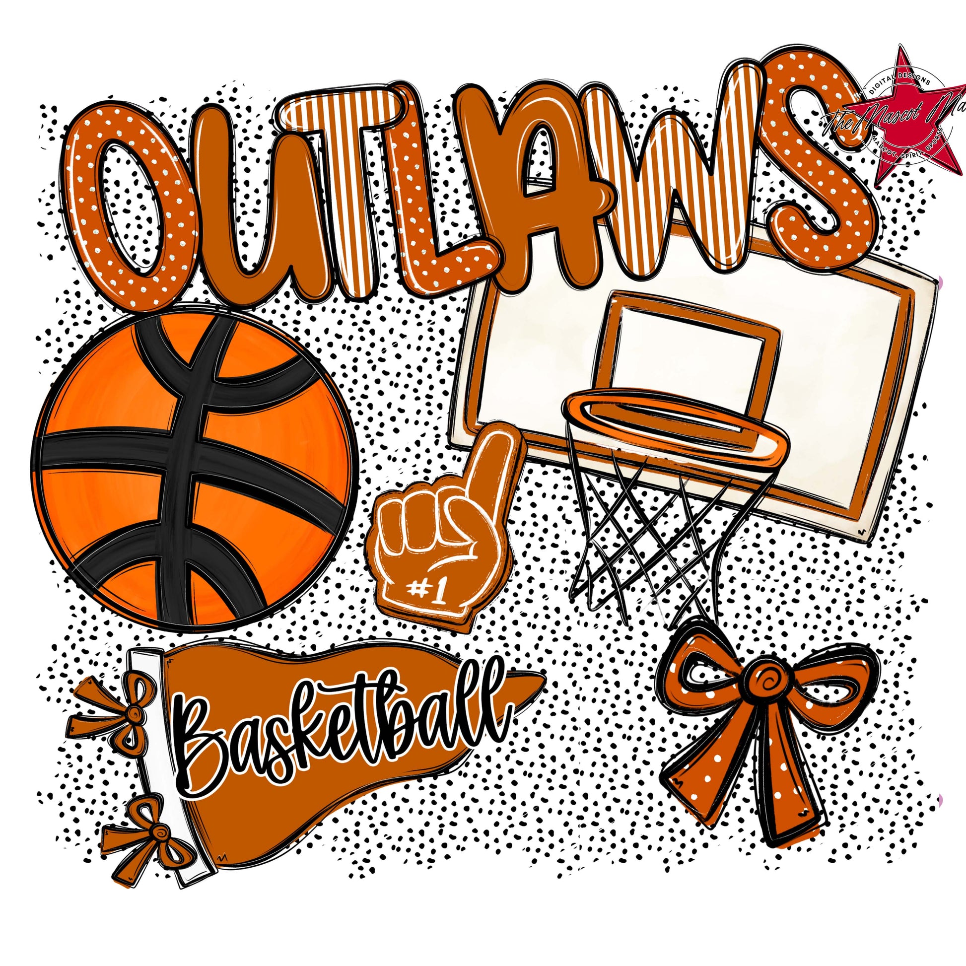 Outlaws Basketball Spirit-Burnt Orange