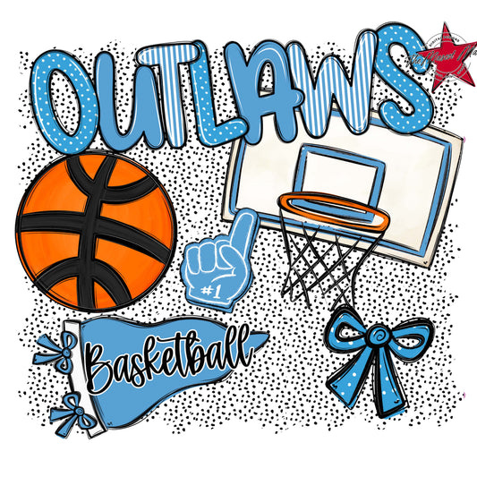 Outlaws Basketball Spirit-Carolina Blue