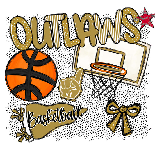 Outlaws Basketball Spirit-Gold