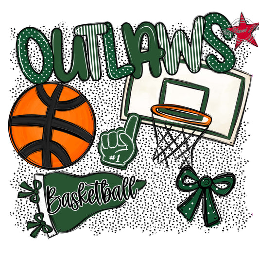 Outlaws Basketball Spirit-Green