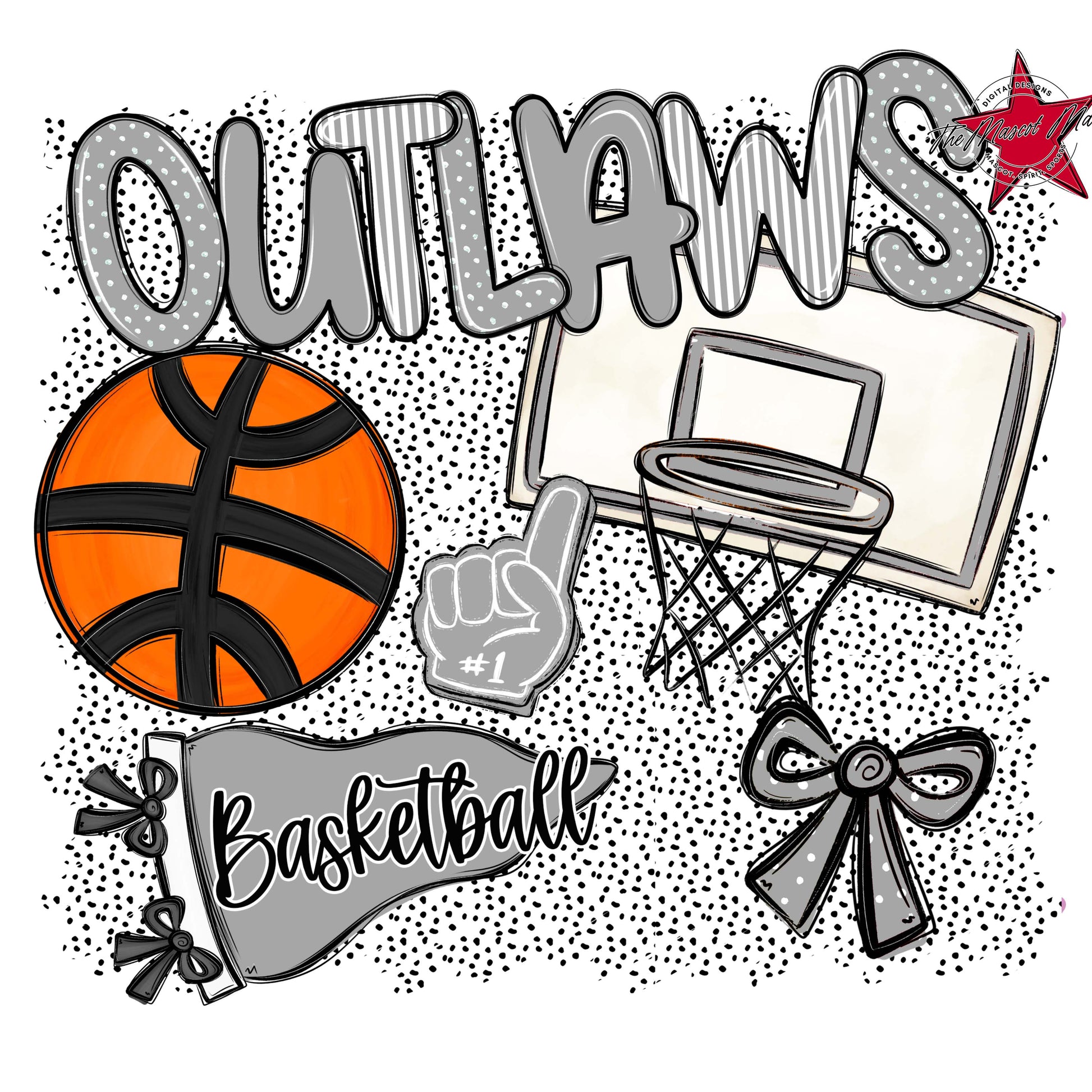 Outlaws Basketball Spirit-Grey
