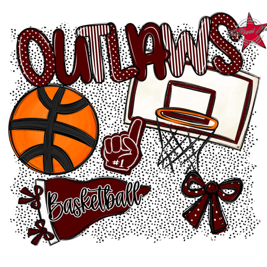 Outlaws Basketball Spirit-Maroon
