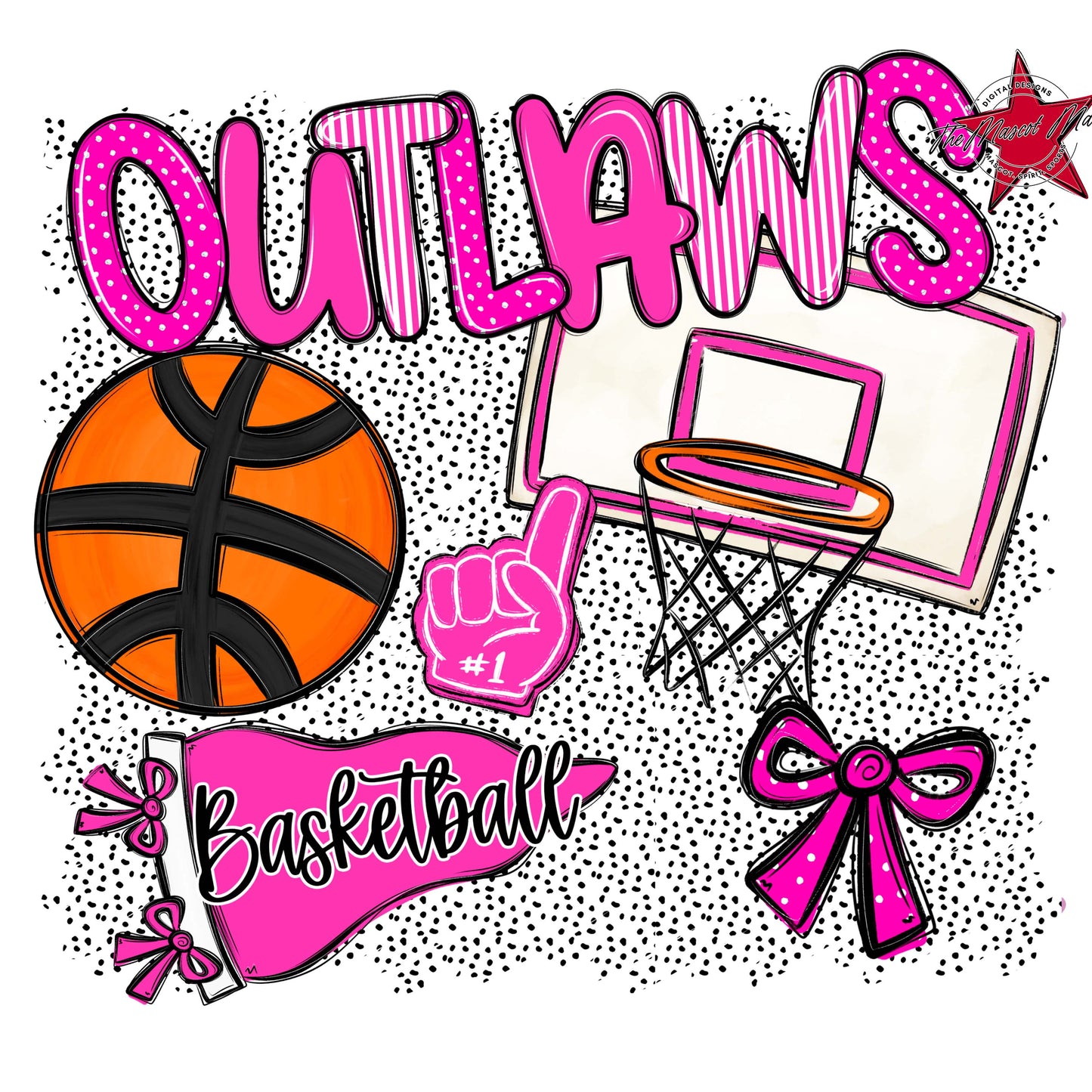 Outlaws Basketball Spirit-Pink