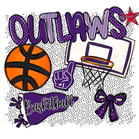 Outlaws Basketball Spirit-Purple