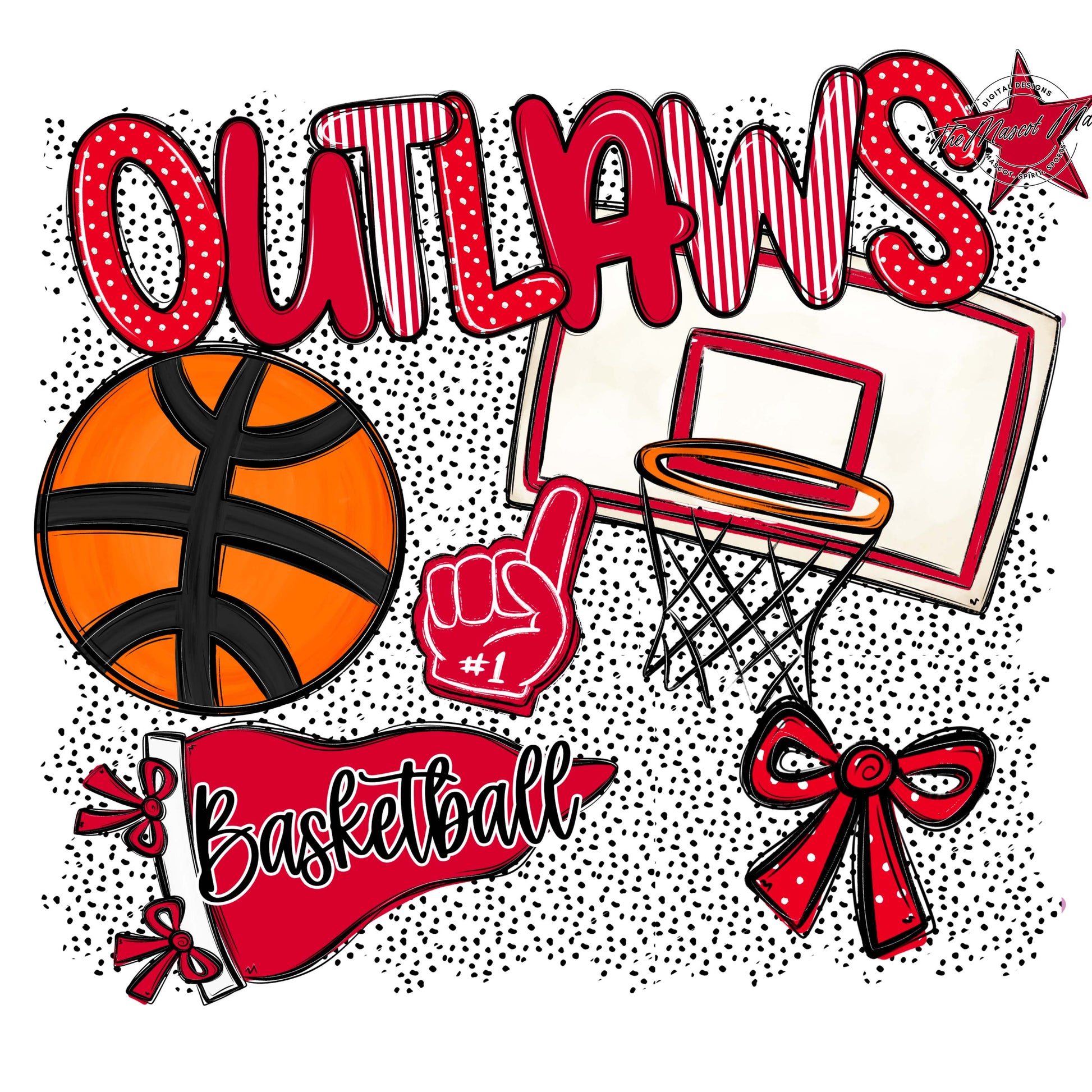 Outlaws Basketball Spirit-Red