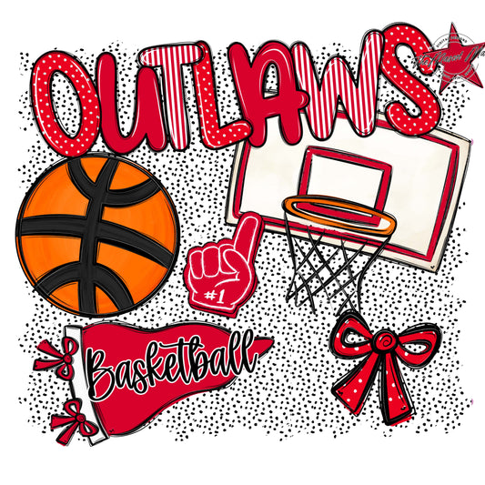 Outlaws Basketball Spirit-Red