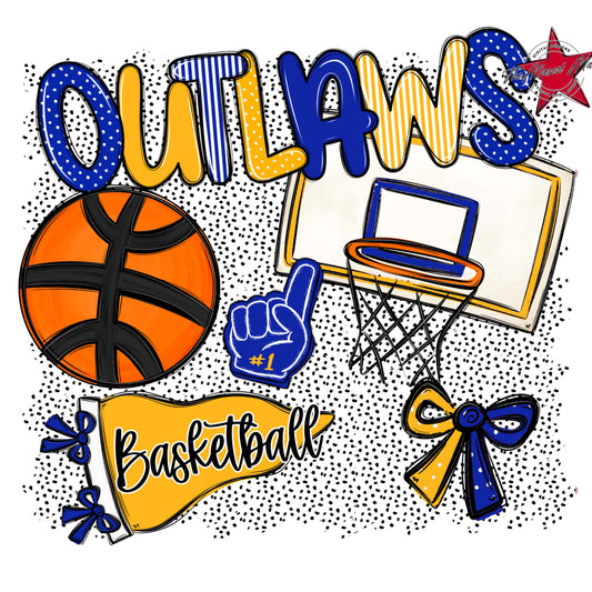 Outlaws Basketball Spirit-Royal Blue & Yellow