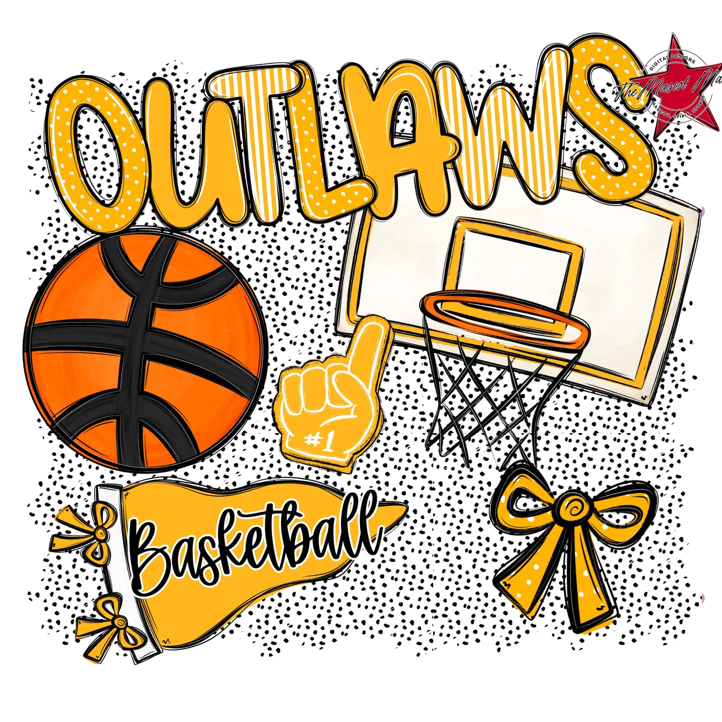 Outlaws Basketball Spirit-Yellow