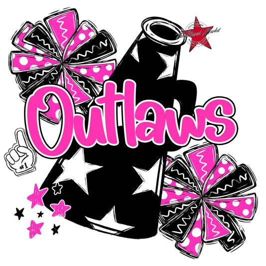 Outlaws Cheer Megaphone Design-Pink