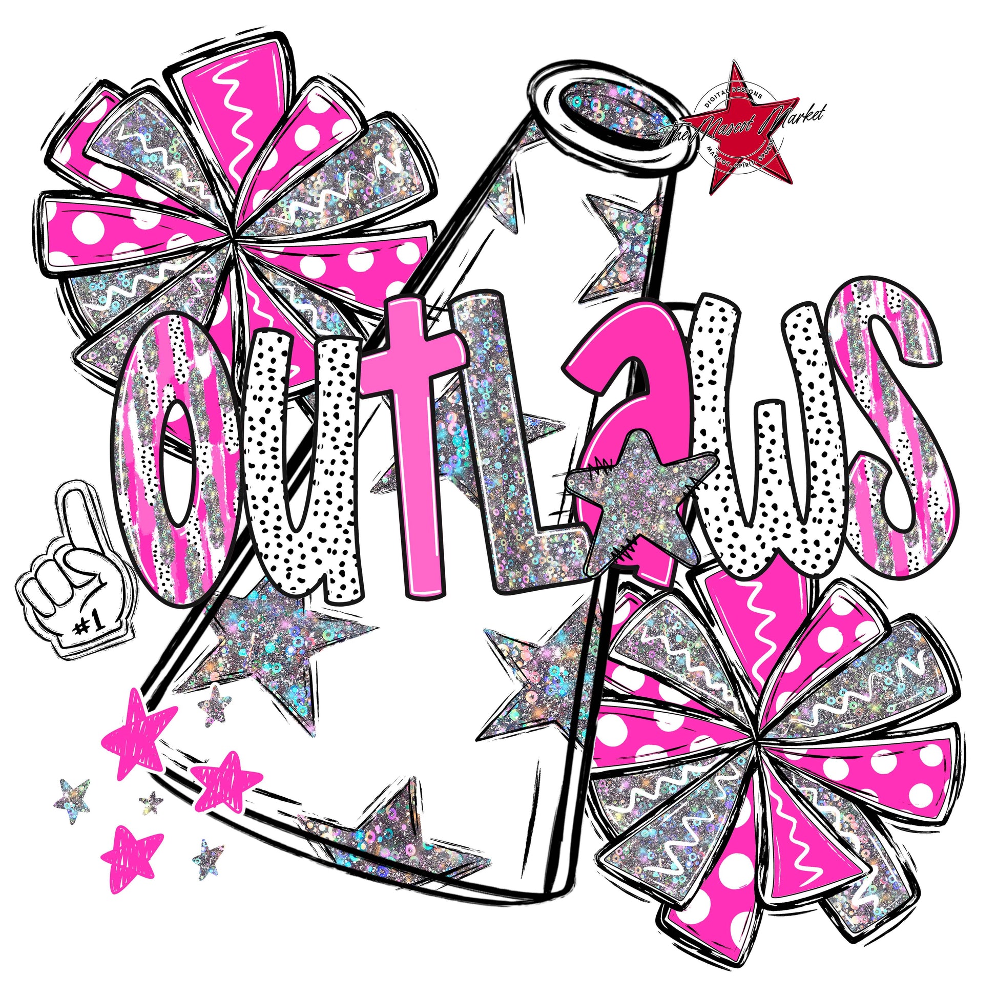 Outlaws Cheer Megaphone Scrape-Pink