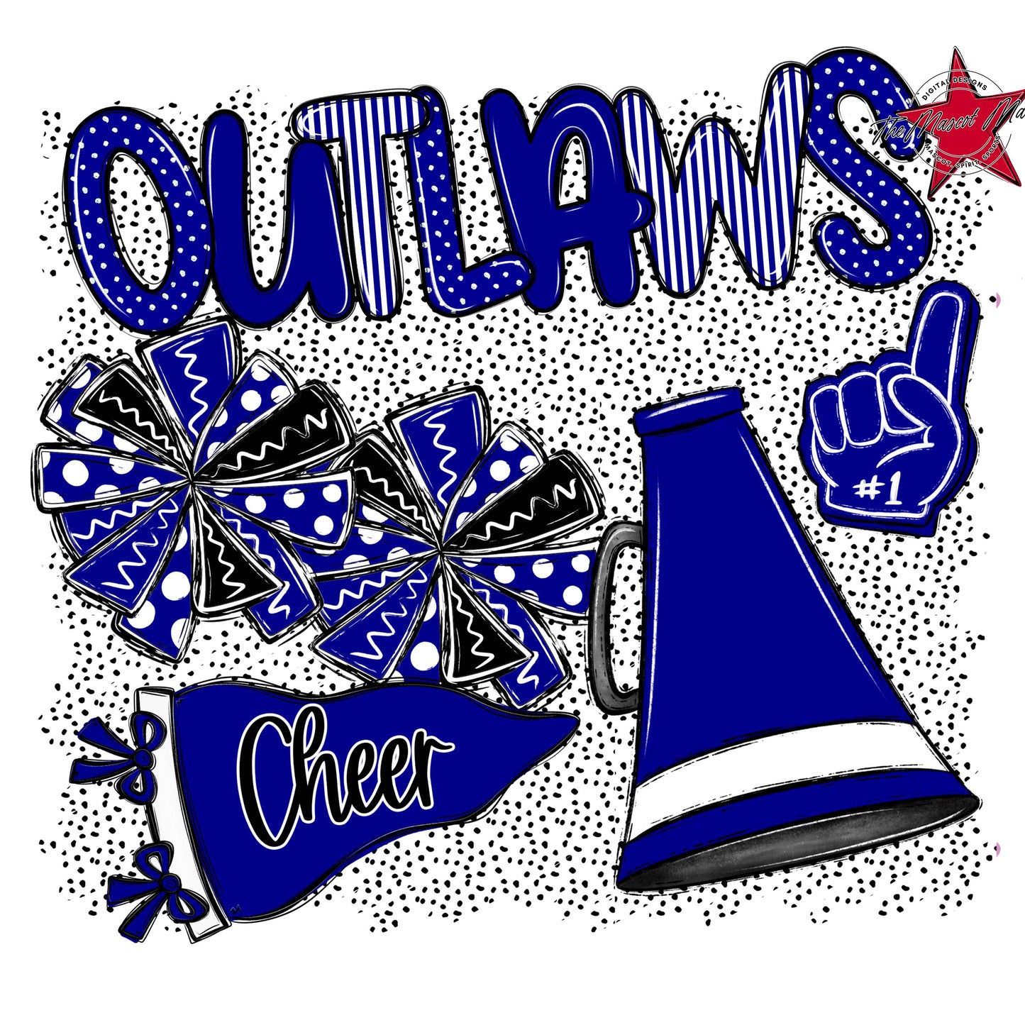 Outlaws Cheer Spirit-Blue