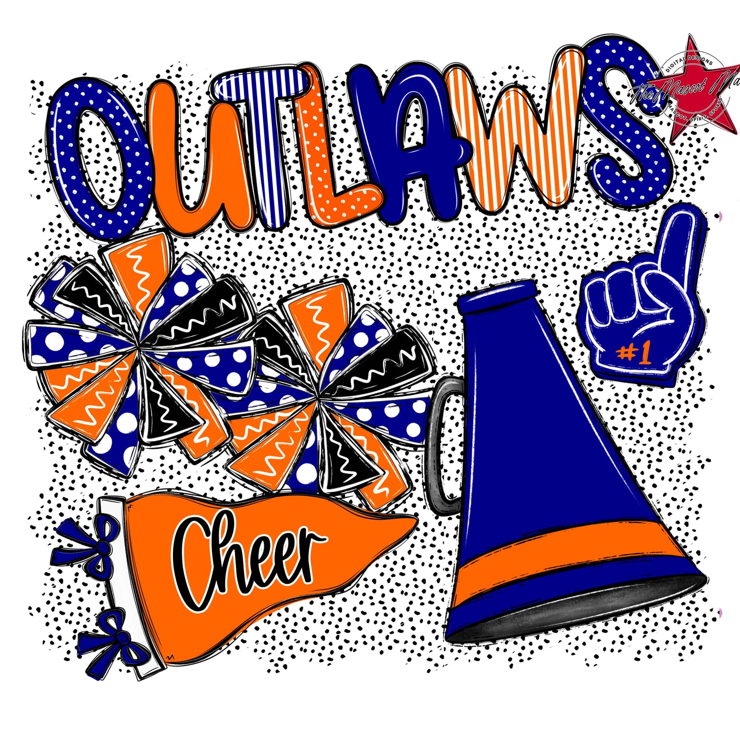 Outlaws Cheer Spirit-Blue & Orange