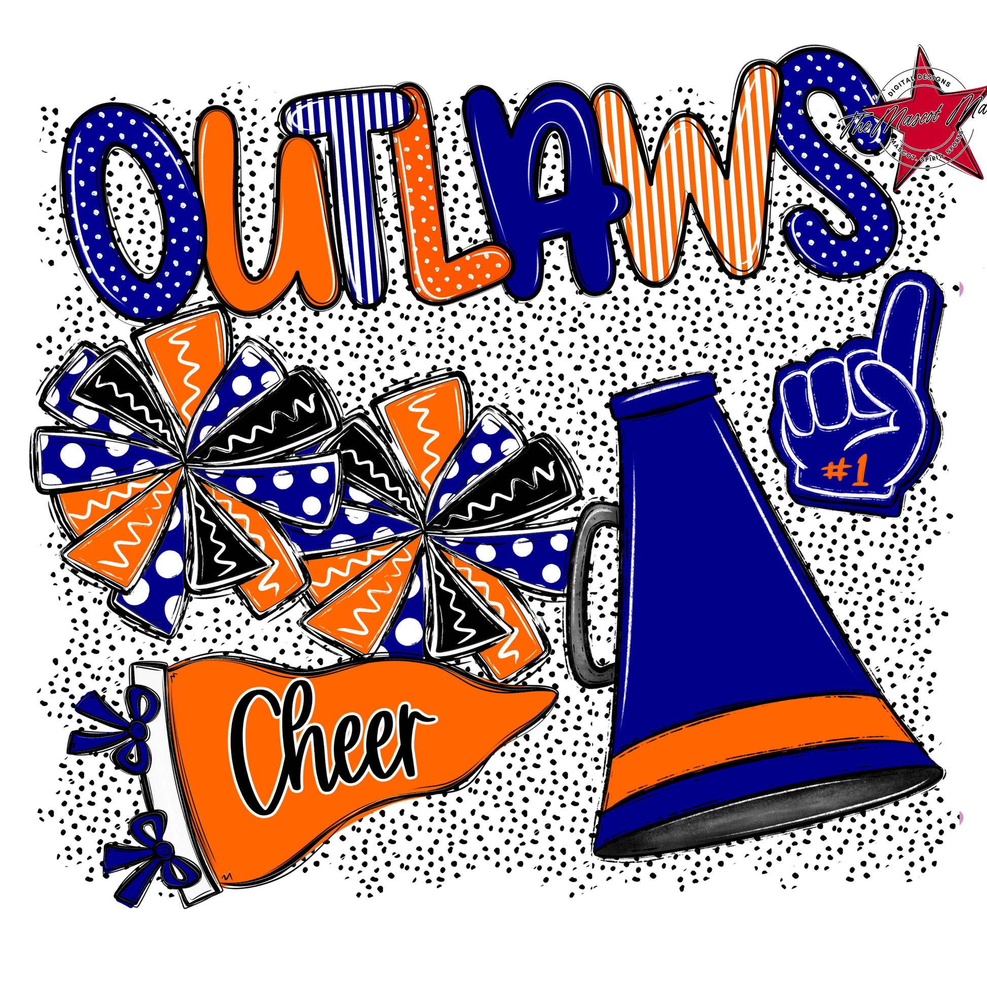 Outlaws Cheer Spirit-Blue & Orange