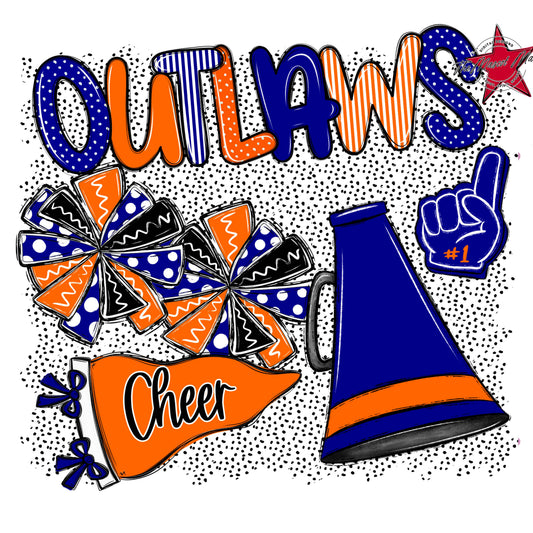 Outlaws Cheer Spirit-Blue & Orange