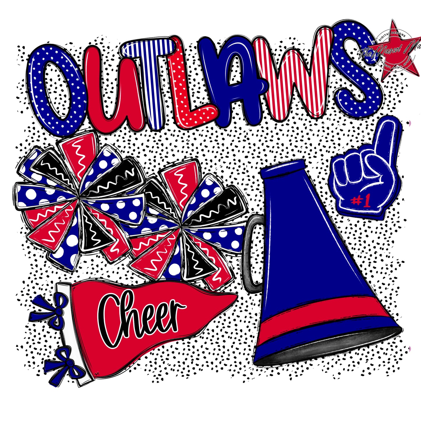 Outlaws Cheer Spirit-Blue & Red