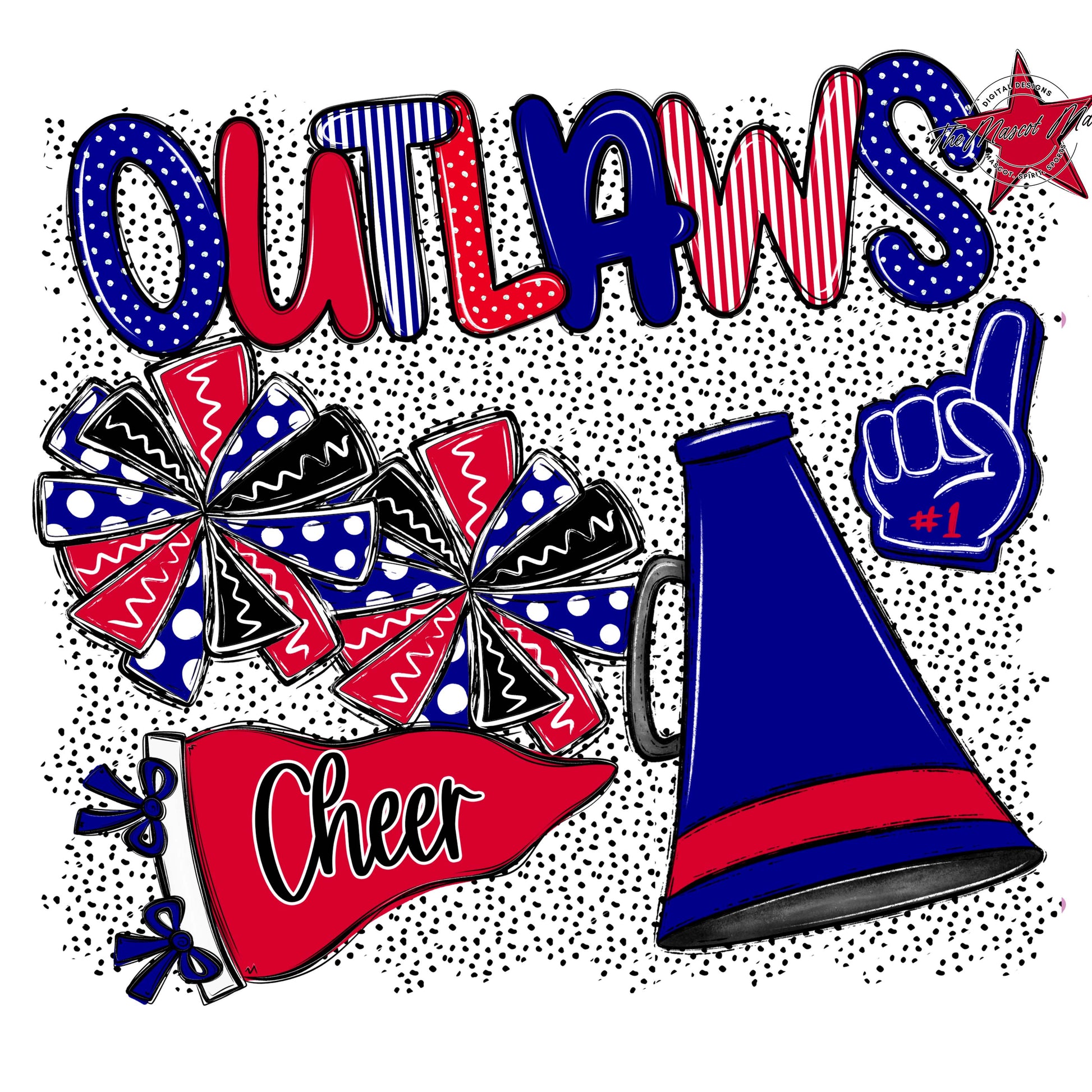 Outlaws Cheer Spirit-Blue & Red