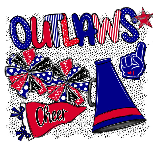 Outlaws Cheer Spirit-Blue & Red