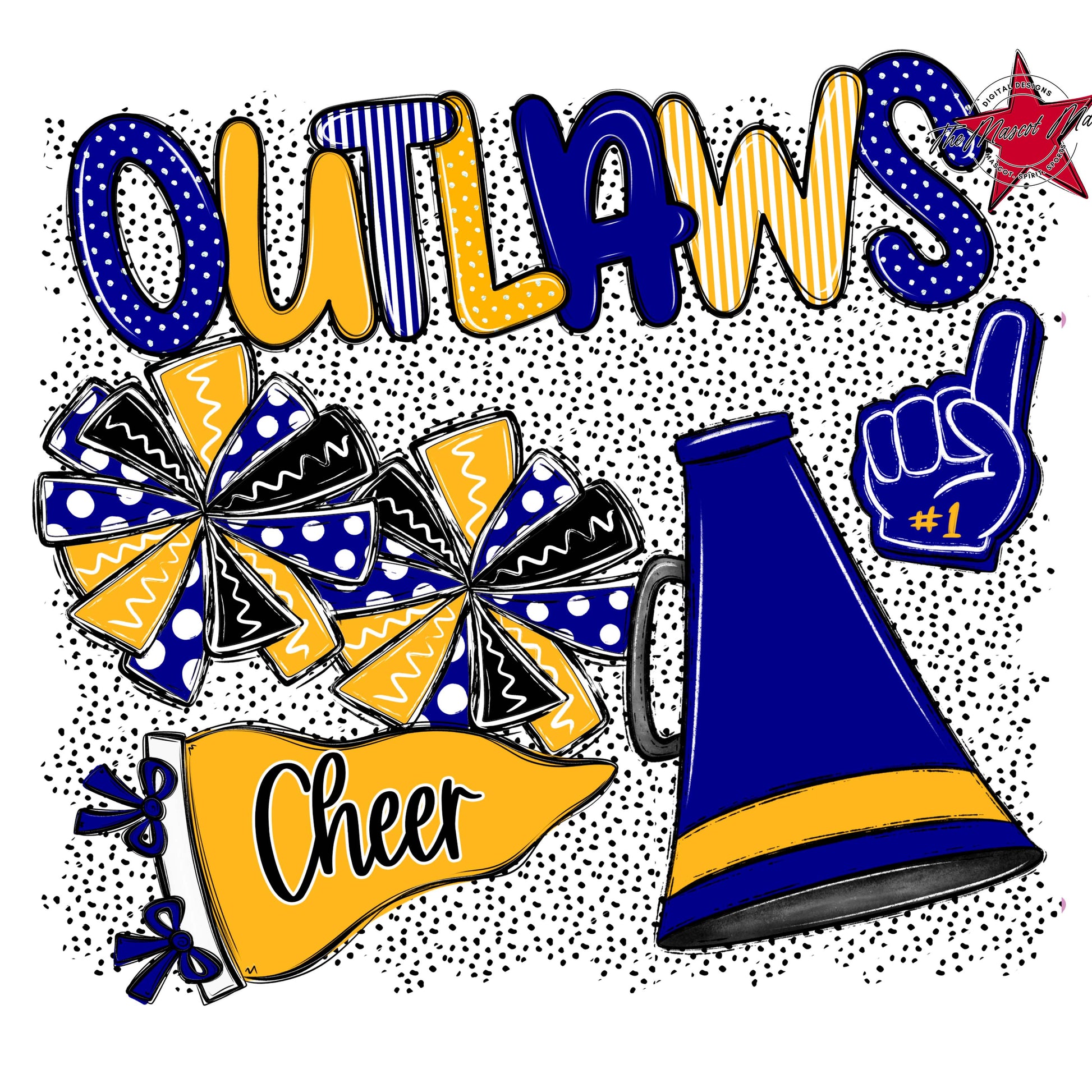 Outlaws Cheer Spirit-Blue & Yellow
